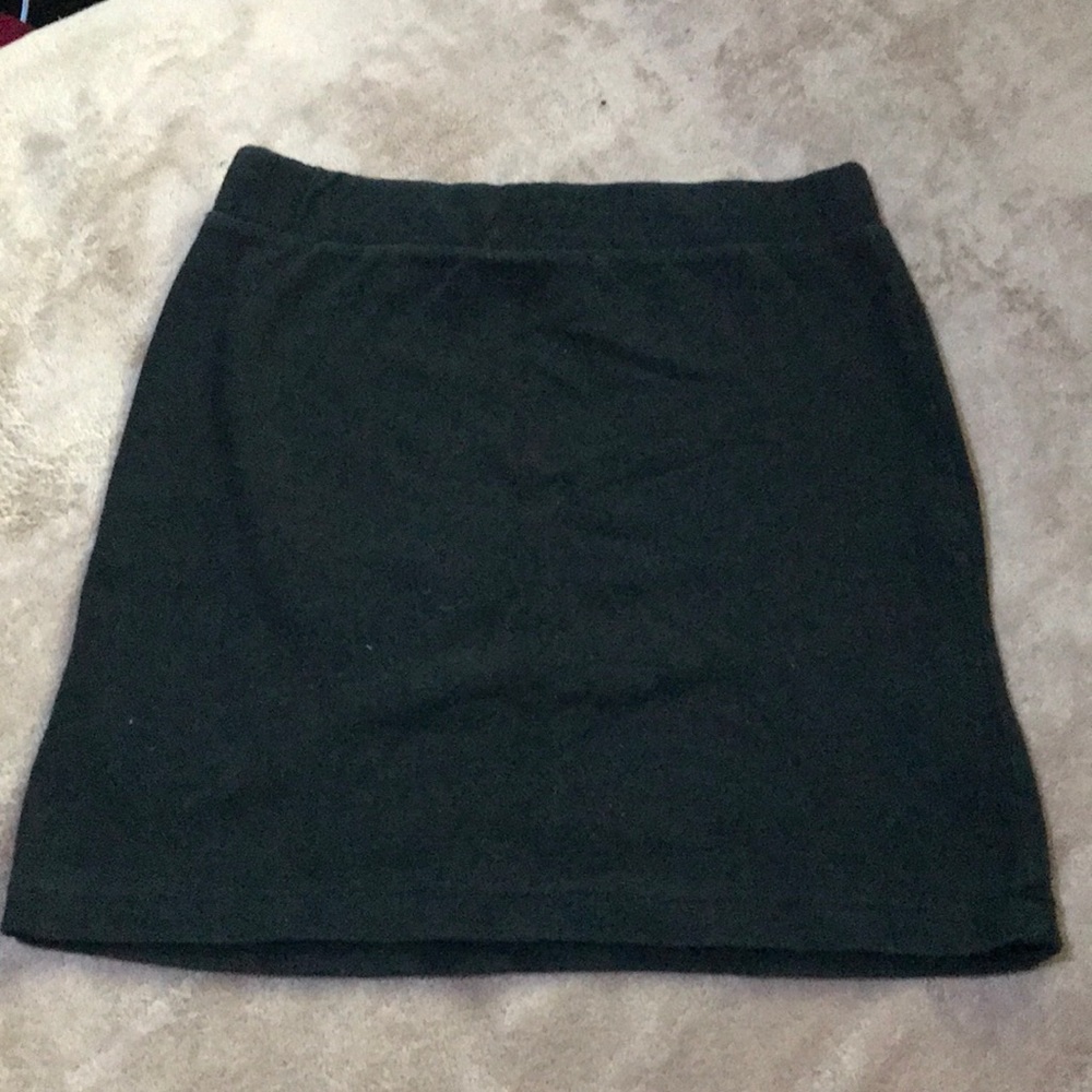 Black cotton mini skirt